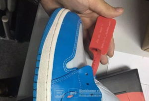 AJ1联名版北卡蓝最高版本如何辨别真假 OW x AJ1北卡蓝最高版本假货对比图