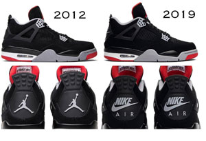 AJ4黑红复刻2019和OG版本区别是什么 AJ4黑红2019和黑红OG对比测评