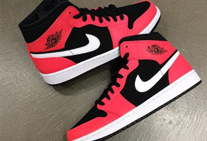 AJ1 mid红外线开箱测评 AJ1 mid 红外线材质是荔枝皮吗